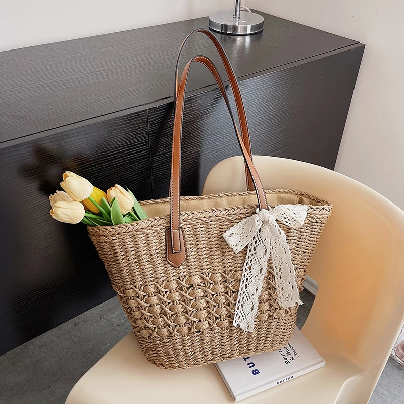 Casual Rattan Large Capacity Tote Designer Fashion Woven Women Handbags Summer Beach Bali Straw Bag Lady Travel Big Basket Purse
Casual Rattan Large Capacity Tote Designer Fashion Woven Women Handbags Summer Beach Bali Straw Bag Lady Travel Big Basket Purse