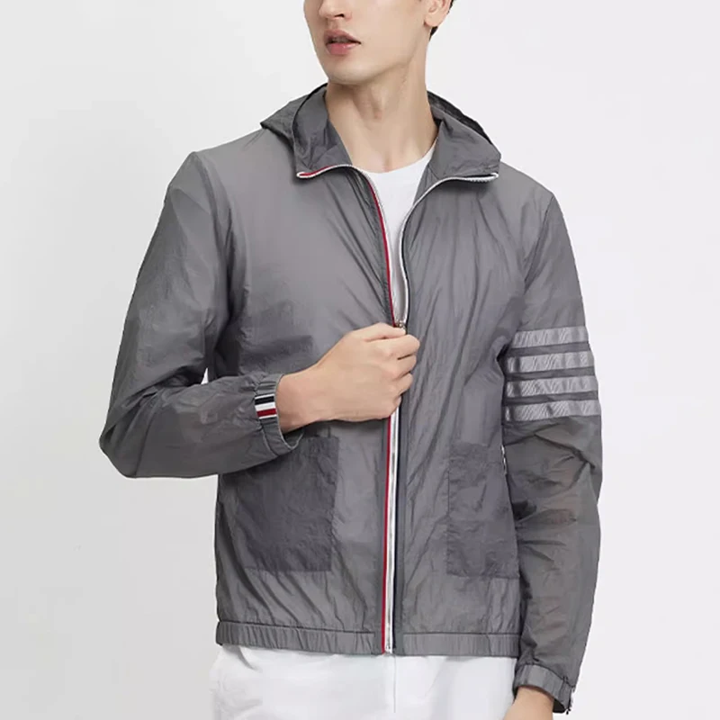 TB THOM Sun Protection Jacket High Quality Lightweight Cycling Long Sleeve Shirt Korean Trend Men's Full Zip Hoodie with Pockets
TB THOM Sun Protection Jacket High Quality Lightweight Cycling Long Sleeve Shirt Korean Trend Men's Full Zip Hoodie with Pockets