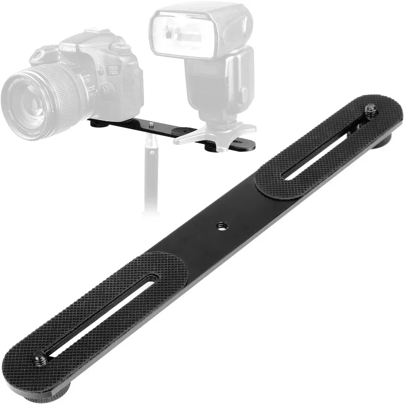 Flash Bracket Extension Bar,1/4'' Dual Camera Mount, 10.6'' Straight Tripod Mount for DSLR/LED Light/LCD Mornitor/Speedlite
Flash Bracket Extension Bar,1/4'' Dual Camera Mount, 10.6'' Straight Tripod Mount for DSLR/LED Light/LCD Mornitor/Speedlite