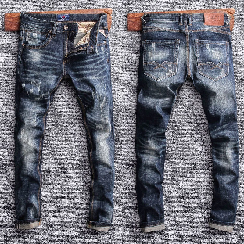 Streetwear Fashion Men Jeans Retro Blue Elastic Slim Fit Ripped Jeans Men Trousers Italian Vintage Designer Casual Denim Pants
Streetwear Fashion Men Jeans Retro Blue Elastic Slim Fit Ripped Jeans Men Trousers Italian Vintage Designer Casual Denim Pants