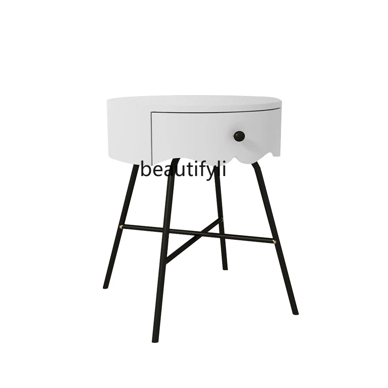 

yj Nordic Modern Simple and Fashionable Bedside Table Bedroom Side Cabinet Storage Light Luxury Creative Small Cabinet