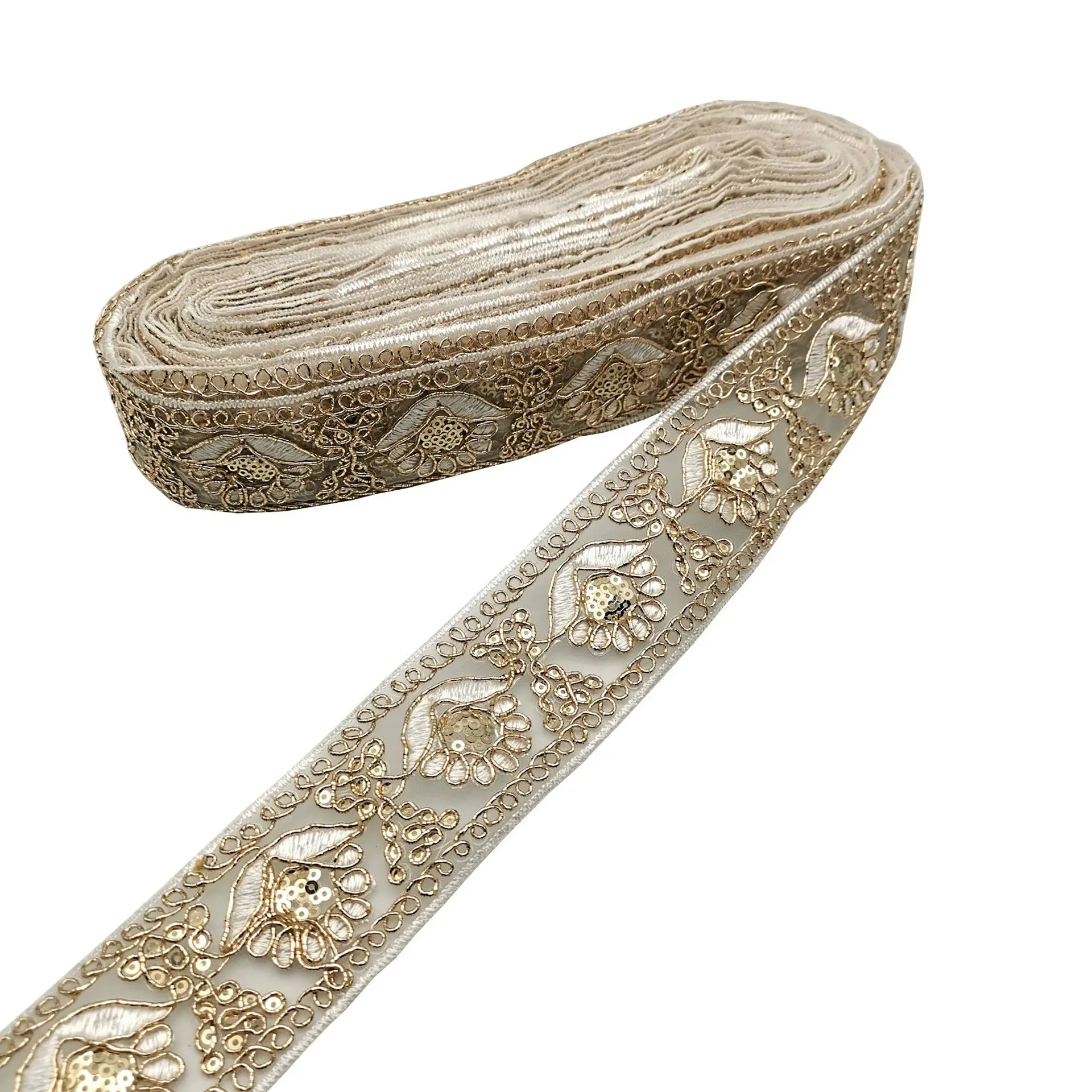 10 Yards Sequined Ribbon Embroidered Lace Gold Thread Flower Sew Accessories Embroidery Lace Trim Crocheted Lace Ribbon
10 Yards Sequined Ribbon Embroidered Lace Gold Thread Flower Sew Accessories Embroidery Lace Trim Crocheted Lace Ribbon