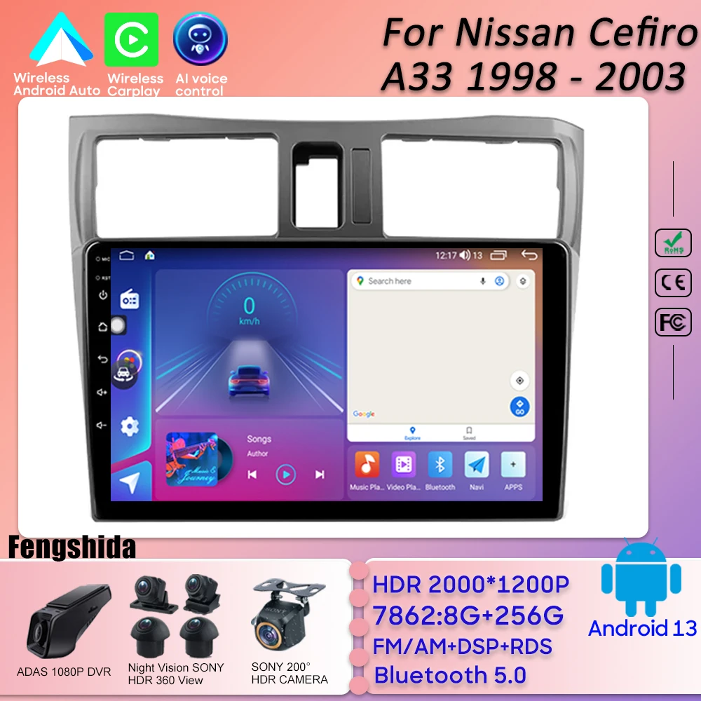 Android Radio For Nissan Cefiro A33 1998 - 2003 Multimedia Player GPS Navigation No 2din DVD Carplay Bluetooth Mirror Link DSP
Android Radio For Nissan Cefiro A33 1998 - 2003 Multimedia Player GPS Navigation No 2din DVD Carplay Bluetooth Mirror Link DSP