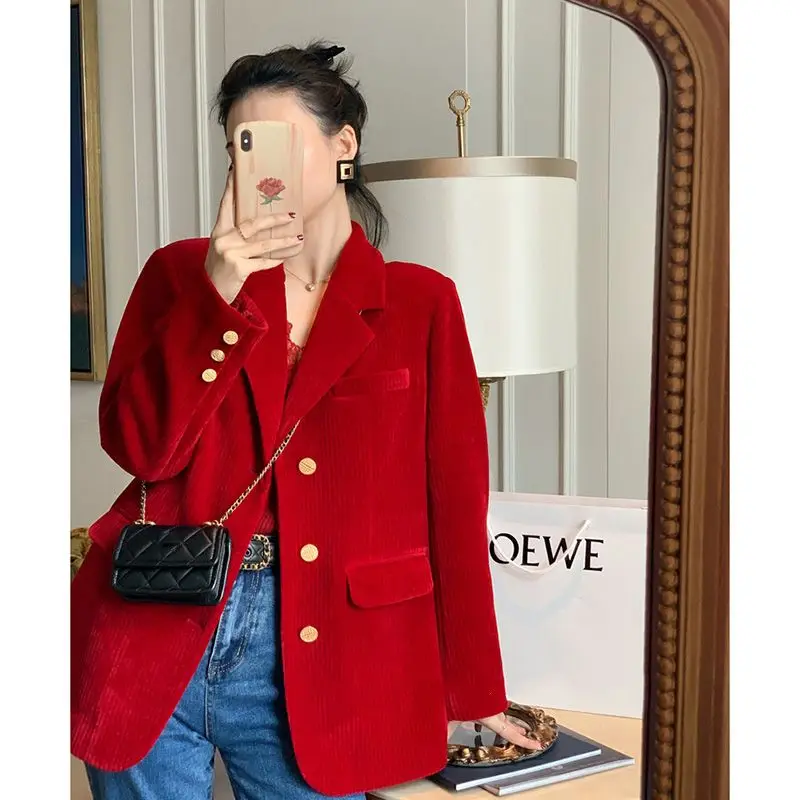 Light Luxury High-end Velvet Elegant Women's Suit Jacket Autumn and Winter New Year Quilted Thickened All-match Coat Blazer Top
Light Luxury High-end Velvet Elegant Women's Suit Jacket Autumn and Winter New Year Quilted Thickened All-match Coat Blazer Top