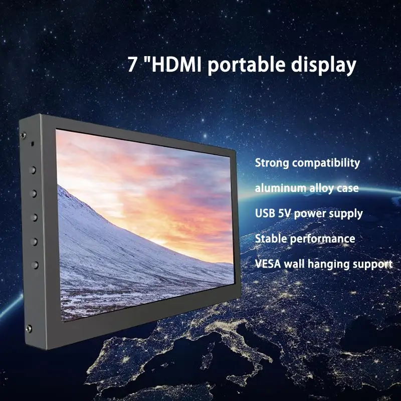 

Ultimate 7-Inch Portable Display: Experience High-Definition Small Monitor with Built-In Speakers and Touch Screen for Your Com