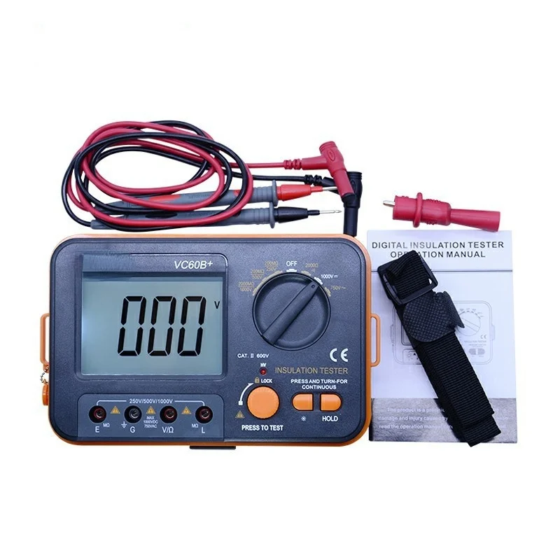 Insulation Resistance Tester Digital Megohmmeter Vc60b High Precision Shaking Watch Beep Alarm
Insulation Resistance Tester Digital Megohmmeter Vc60b High Precision Shaking Watch Beep Alarm