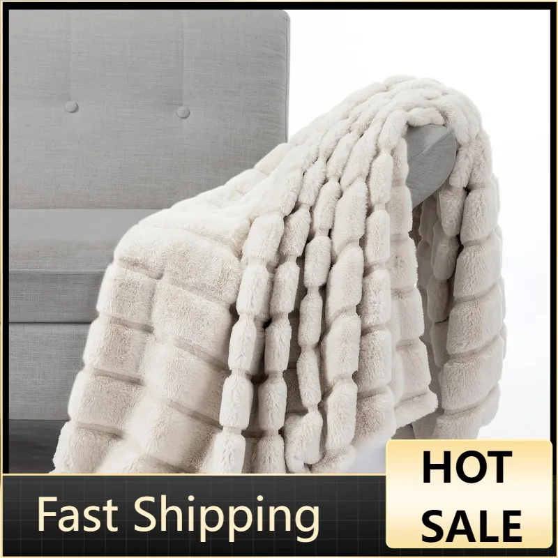 Cozy Bliss Faux Fur Throw Blanket for Couch, Cozy Warm Plush Striped Blanket for Sofa Bedroom Living Room, 60 * 80 Inches Beige
Cozy Bliss Faux Fur Throw Blanket for Couch, Cozy Warm Plush Striped Blanket for Sofa Bedroom Living Room, 60 * 80 Inches Beige