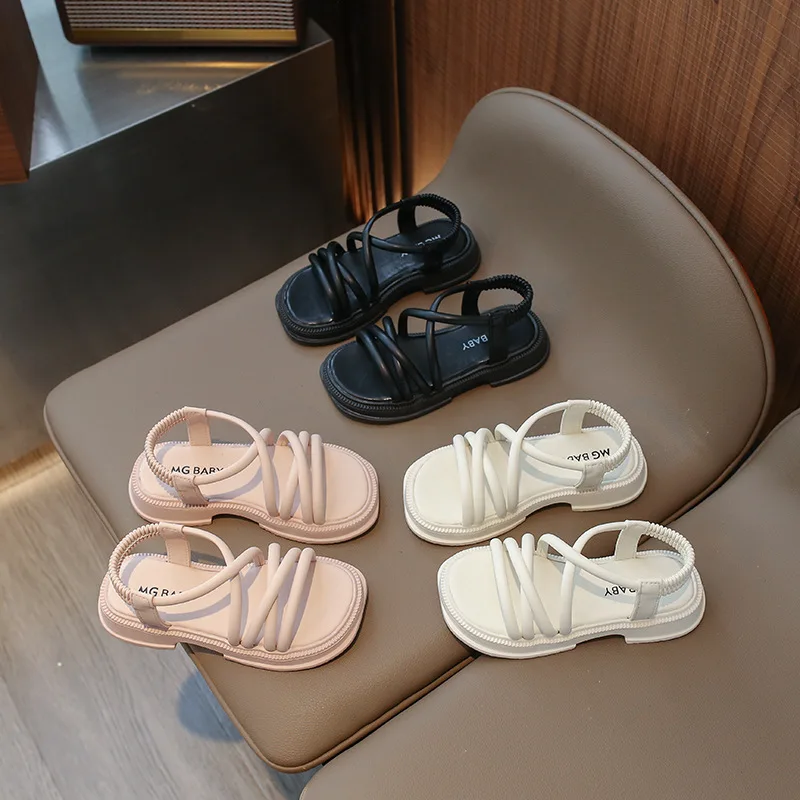 

Women's Sandals 2024 Summer New Children's Korean Version of Roman Baby Girls Soft Soled Open Toe Beach Shoes