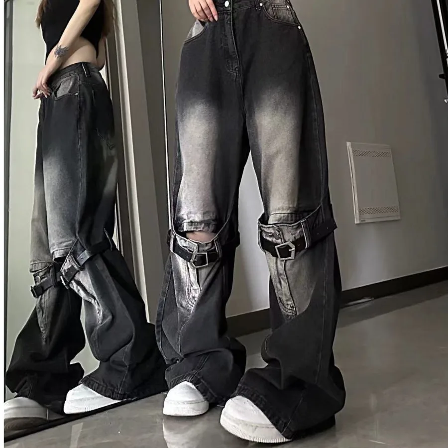 Y2K Streetwear Hip Hop Vintage High Waist Boyfriend Black Jeans For Trousers Women Denim Wide-legged Pants Bottoms
Y2K Streetwear Hip Hop Vintage High Waist Boyfriend Black Jeans For Trousers Women Denim Wide-legged Pants Bottoms