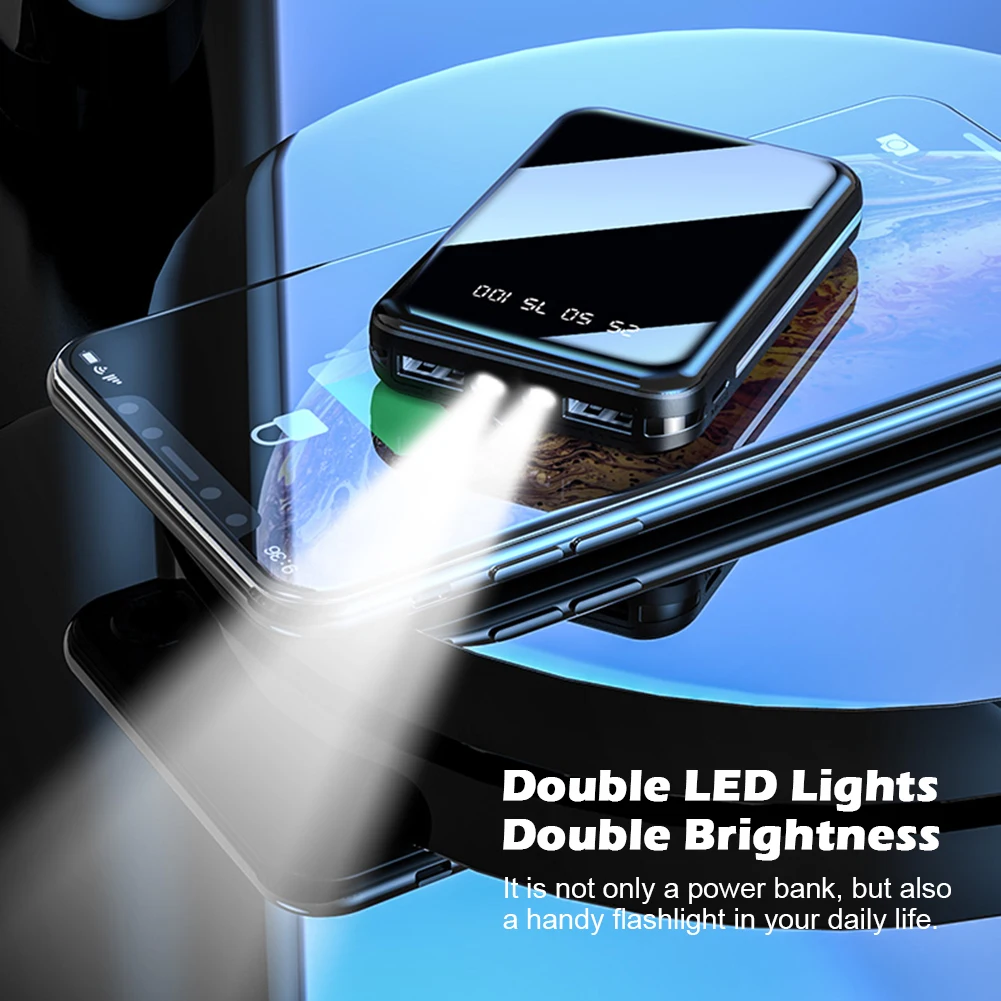 1Pc 20000mAh Mini Power Bank Mirror Screen LED Digital Display External Battery Pack Camping Portable Powerbank Dual USB
1Pc 20000mAh Mini Power Bank Mirror Screen LED Digital Display External Battery Pack Camping Portable Powerbank Dual USB