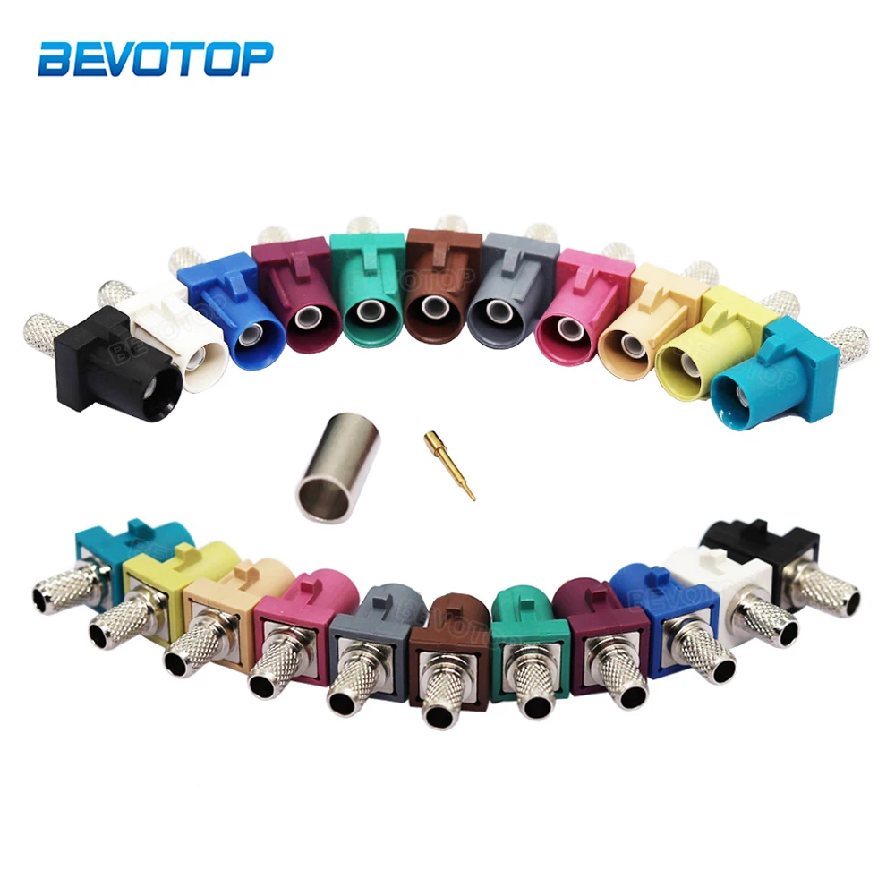 2Pcs/Lot RF Coaxial Fakra A/B/C/D/E/F/G/H/I/K/Z Male Plug Connector for 50-3 RG58 LMR195 LMR200 RG400 RG142
2Pcs/Lot RF Coaxial Fakra A/B/C/D/E/F/G/H/I/K/Z Male Plug Connector for 50-3 RG58 LMR195 LMR200 RG400 RG142