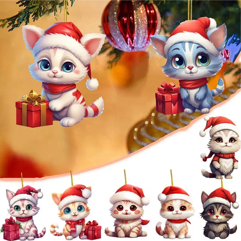 Cat Christmas Tree Ornaments Acrylic Cartoon Ornament Car Pendant Cute Styling Cat tree Ornaments For Door Hangers Keychains
Cat Christmas Tree Ornaments Acrylic Cartoon Ornament Car Pendant Cute Styling Cat tree Ornaments For Door Hangers Keychains