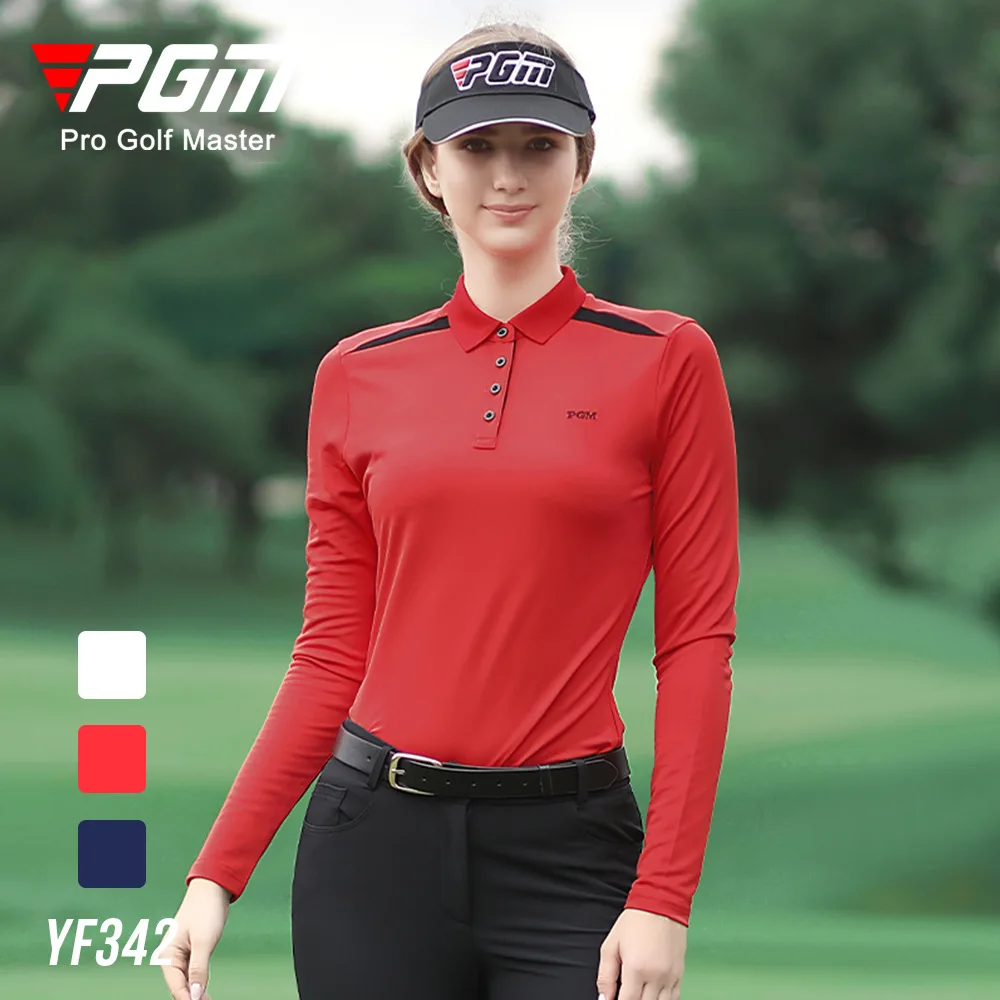 

PGM Women Breathable Golf Shirts Quick-drying Sun Protection Golf T-shirts Ladies Long Sleeve Shirts Sports Golf Apparel YF342