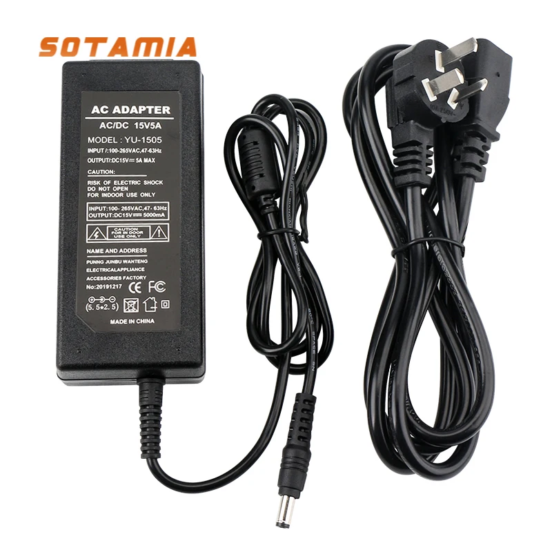 

SOTAMIA Power Amplifier 15V Power Adapter AC100-240V To DC15V 5A Power Supply For TDA7377 Sound Amplifiers DIY