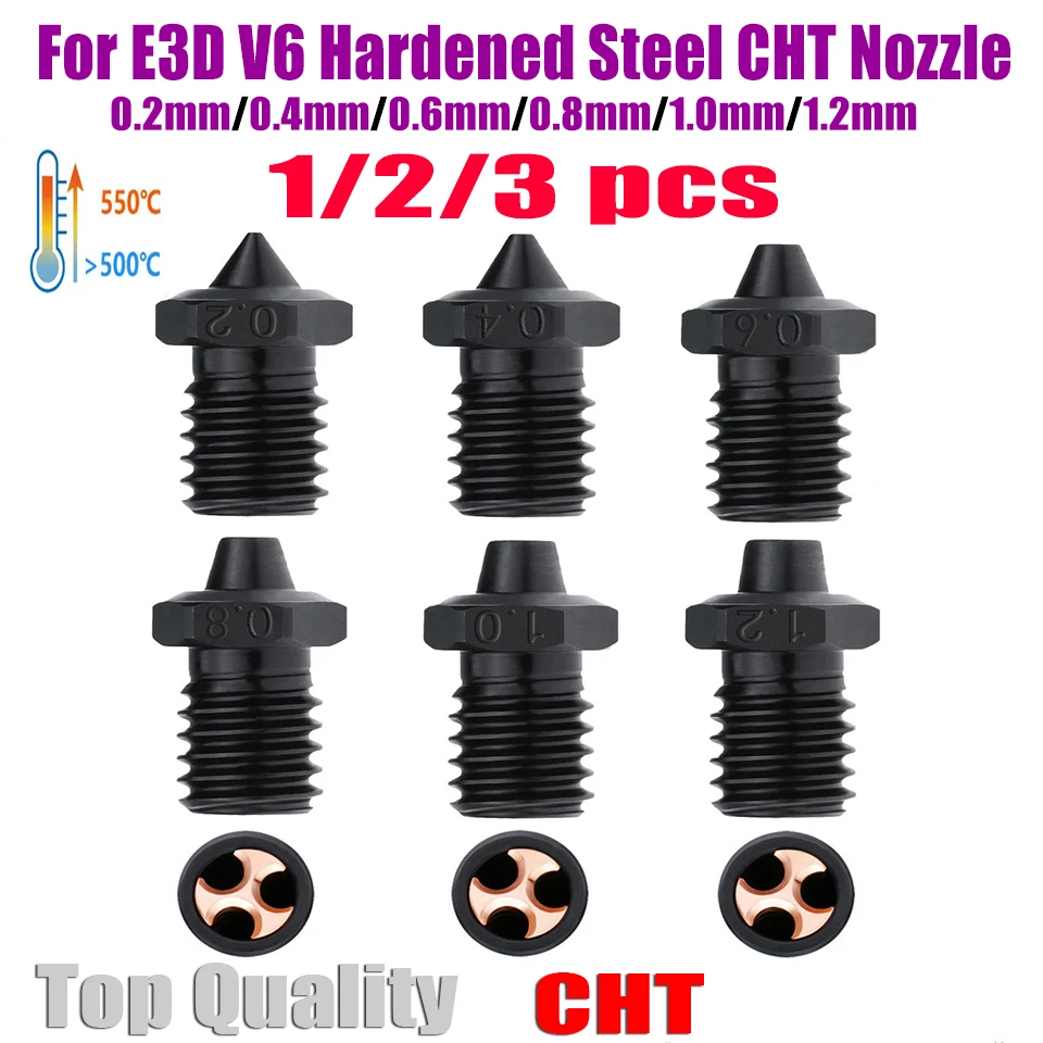 

E3d V6 Nozzle CHT Hardened Steel 3D Printer Parts High Quality Nozzles 0.2 0.4 0.6 0.8 1.0mm For 1.75mm Filament E3D V6 Hotend