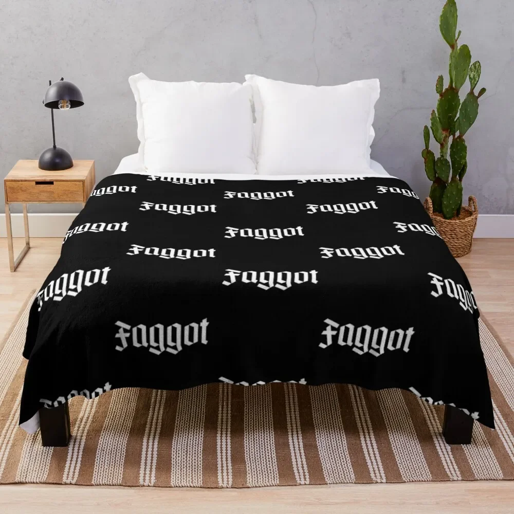 

Faggot gay offensive cuss words Throw Blanket Single Quilt For Decorative Sofa Summer Beddings Cute Plaid Blankets