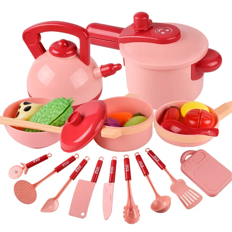 

Kids Kitchen Toy Accessories Toddler Pretend Cooking Playset with Play Pots Pans Utensils Cookware Toys Play Food for Children