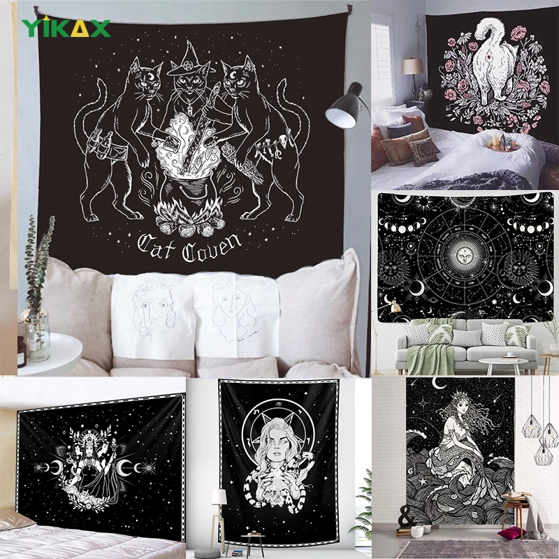 Tapestry Wall Hanging Boho Tarot Card Black Cat Hippie Moon Wolf Aesthetic Witchcraft Skull Bedroom Modern Home House Decoration
Tapestry Wall Hanging Boho Tarot Card Black Cat Hippie Moon Wolf Aesthetic Witchcraft Skull Bedroom Modern Home House Decoration