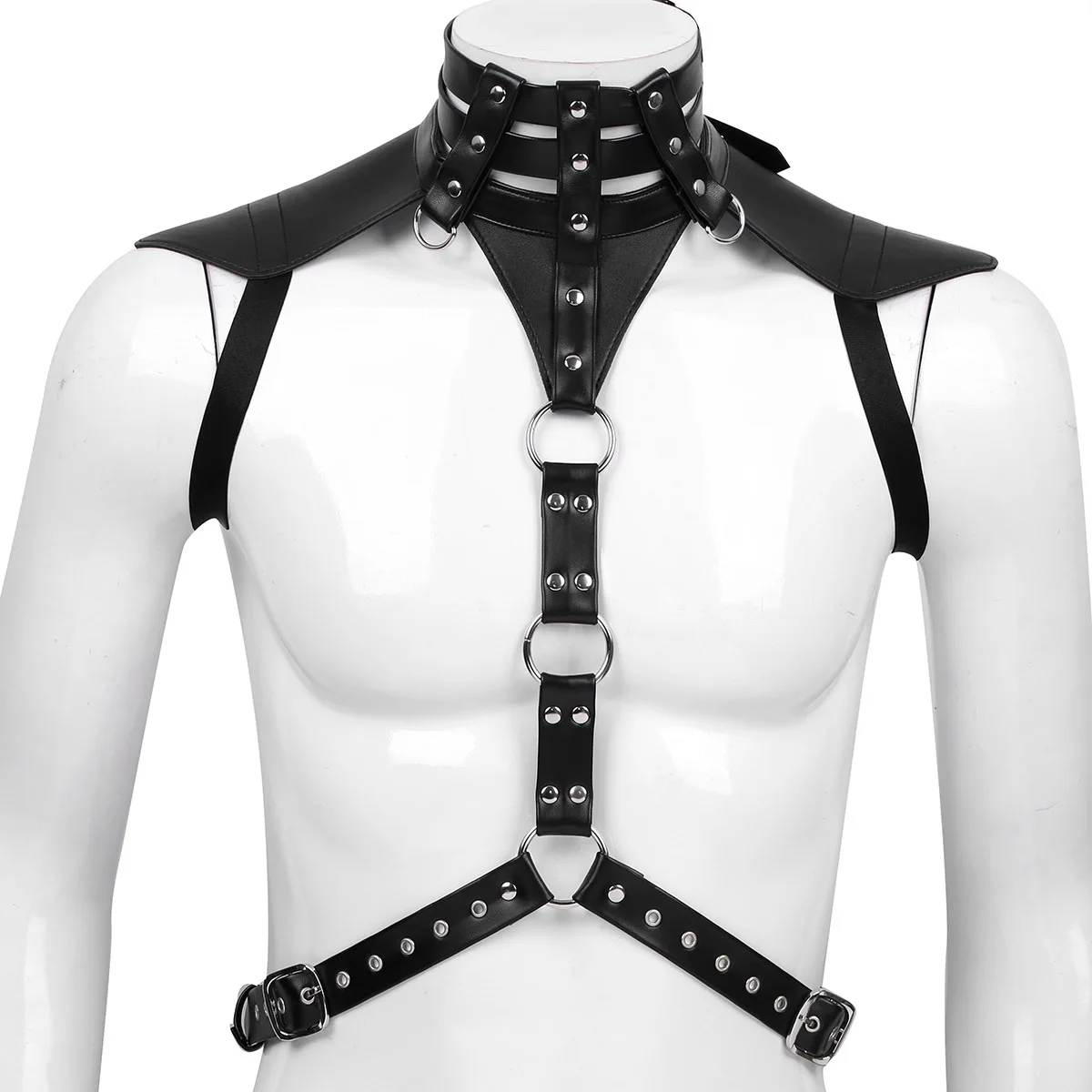 Fetish Mens Erotic Lingerie Faux Leather Halter Neck Tanks Body Chest Harness Belt with Metal O-rings Costumes Shoulder Straps
Fetish Mens Erotic Lingerie Faux Leather Halter Neck Tanks Body Chest Harness Belt with Metal O-rings Costumes Shoulder Straps