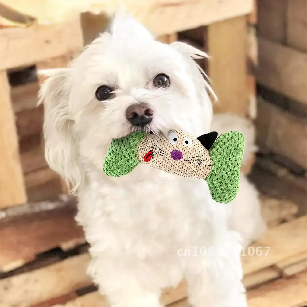 

Pet Dog Chew Toys Plush Squeeze Vocalize Puppy Molar Bone Shape Soft Bite Resistant Outdoor Interactive Training Pets Supplies