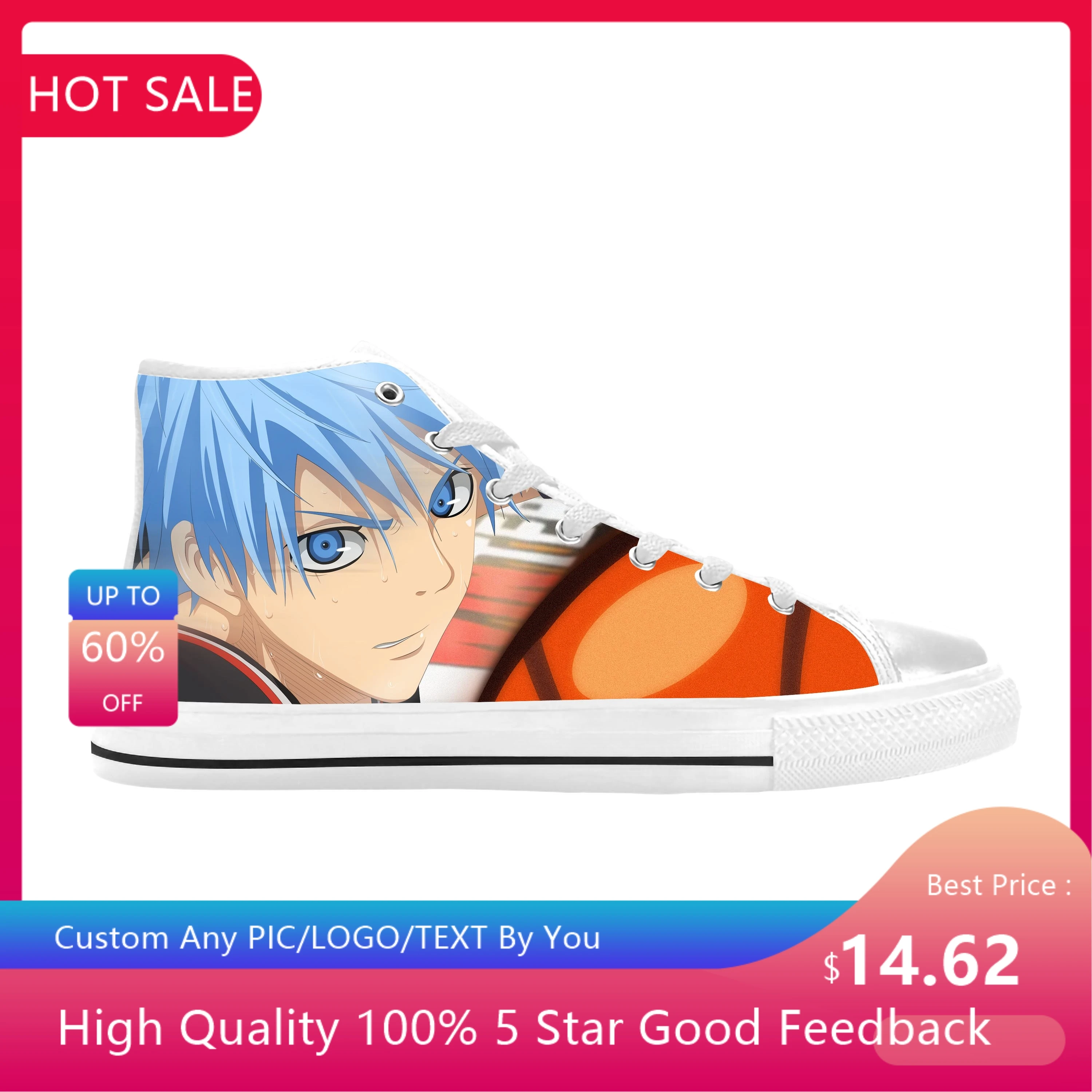 Кроссовки Kuroko Tetsuya мужские/женские с Аниме Манга комикс без корзины, повседневные тканевые туфли с высоким верхом, удобные дышащие кроссовки с 3D принтом
Кроссовки Kuroko Tetsuya мужские/женские с Аниме Манга комикс без корзины, повседневные тканевые туфли с высоким верхом, удобные дышащие кроссовки с 3D принтом