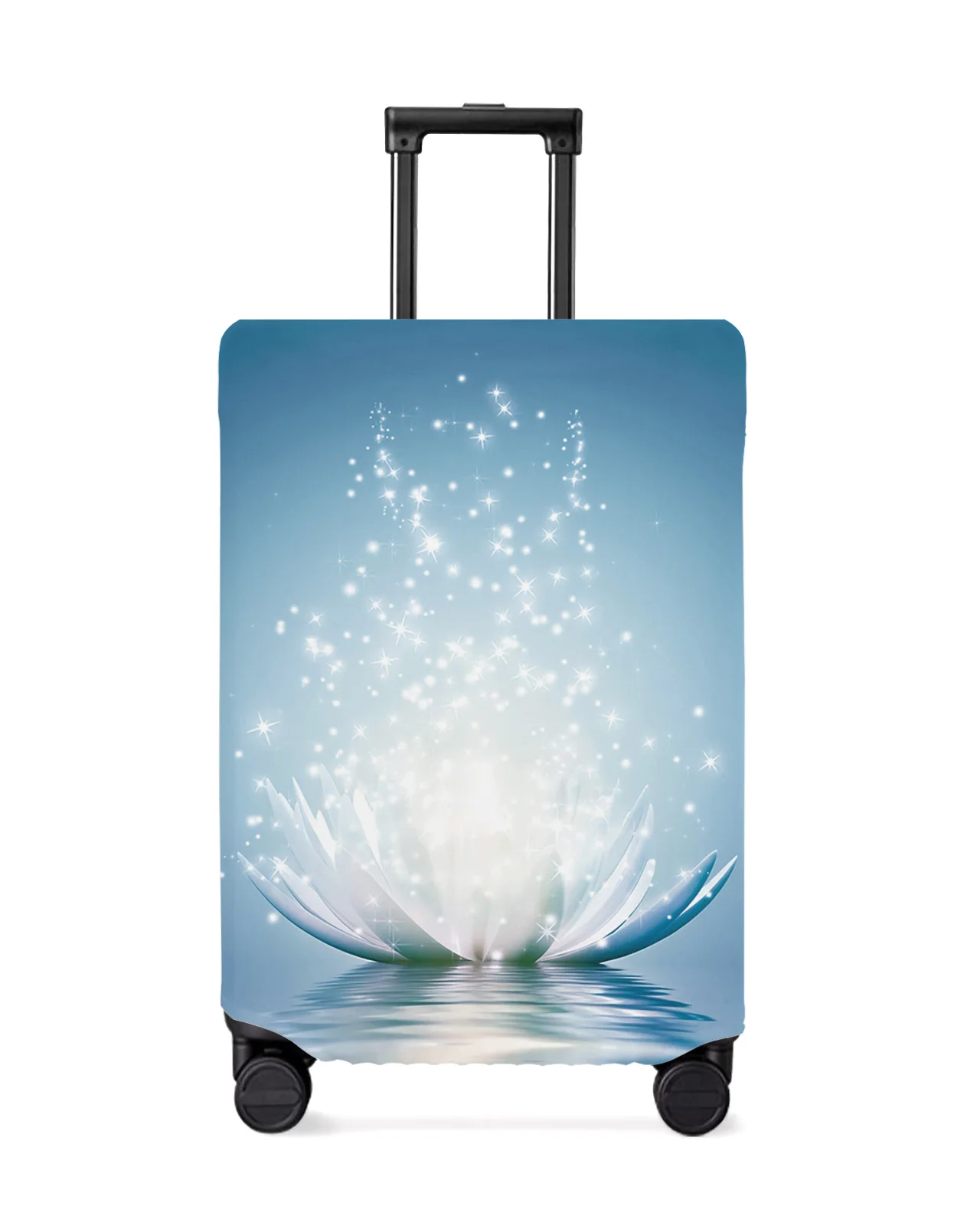

Flower Abstract Blue Lotus Travel Luggage Protective Cover for Travel Accessories Suitcase Elastic Dust Case Protect Sleeve