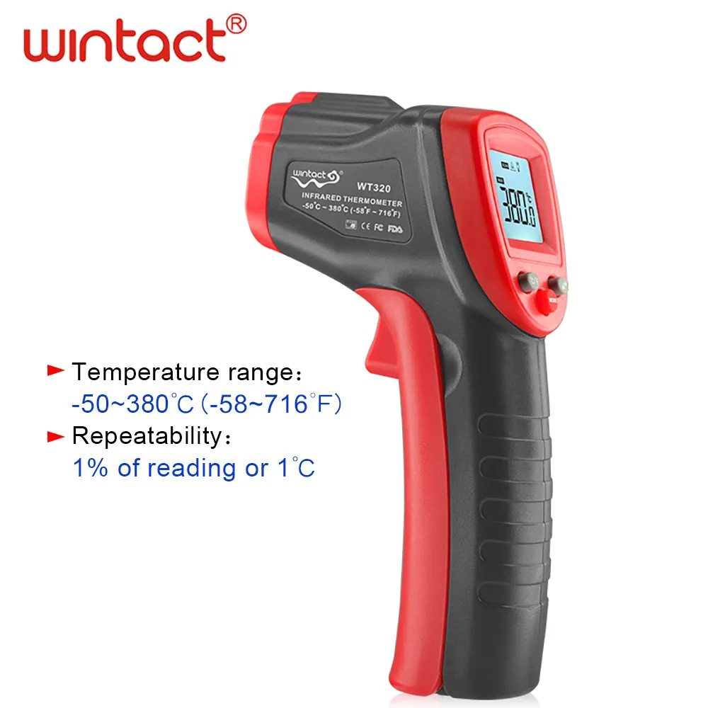 Wintact Digital Thermometer No Contact Laser Thermometer Sensors -50-420℃ Digital Temperature Meter Infrared Thermometer Laser
Wintact Digital Thermometer No Contact Laser Thermometer Sensors -50-420℃ Digital Temperature Meter Infrared Thermometer Laser