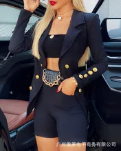 Office Lady Shorts Sets Women 2022 Spring Autumn New Fashion Casual Black Short Suit Elegant Turn-down Collar Jacket Coat
Office Lady Shorts Sets Women 2022 Spring Autumn New Fashion Casual Black Short Suit Elegant Turn-down Collar Jacket Coat