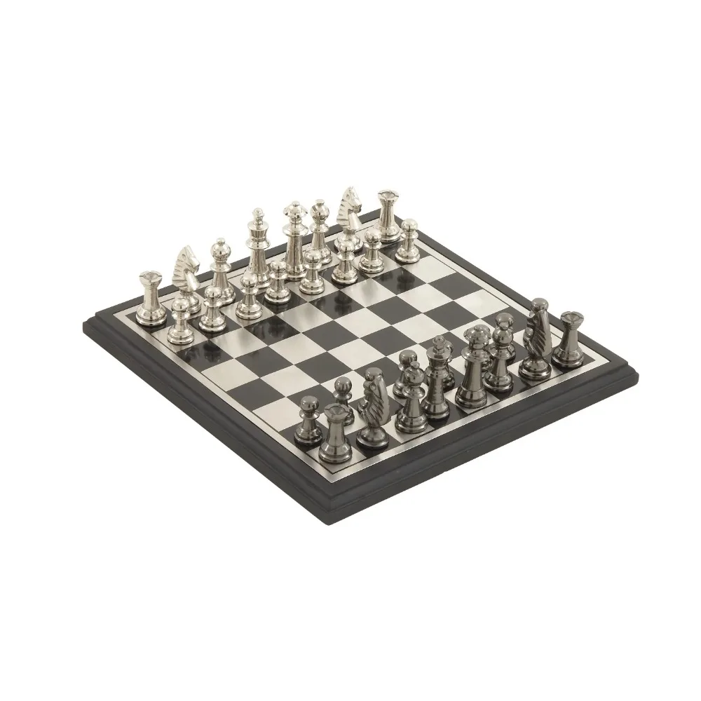 12" X 1" Black Aluminum Chess Game Set With Black and Silver Pieces Board Games for Adult Table Entertainment Sports
12" X 1" Black Aluminum Chess Game Set With Black and Silver Pieces Board Games for Adult Table Entertainment Sports