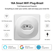 16A Smart Plug WiFi Brazil Smart Home Intelligent Outlet With Power Monitor Timing Voice Control Works With Google Home Alexa
16A Smart Plug WiFi Brazil Smart Home Intelligent Outlet With Power Monitor Timing Voice Control Works With Google Home Alexa