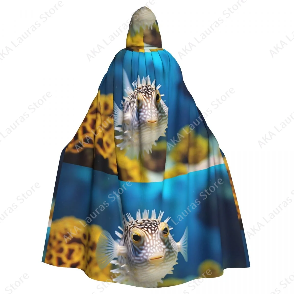 

Beautiful Fish Undersea Unisex Witch Party Reversible Hooded Adult Vampires Cape Cloak