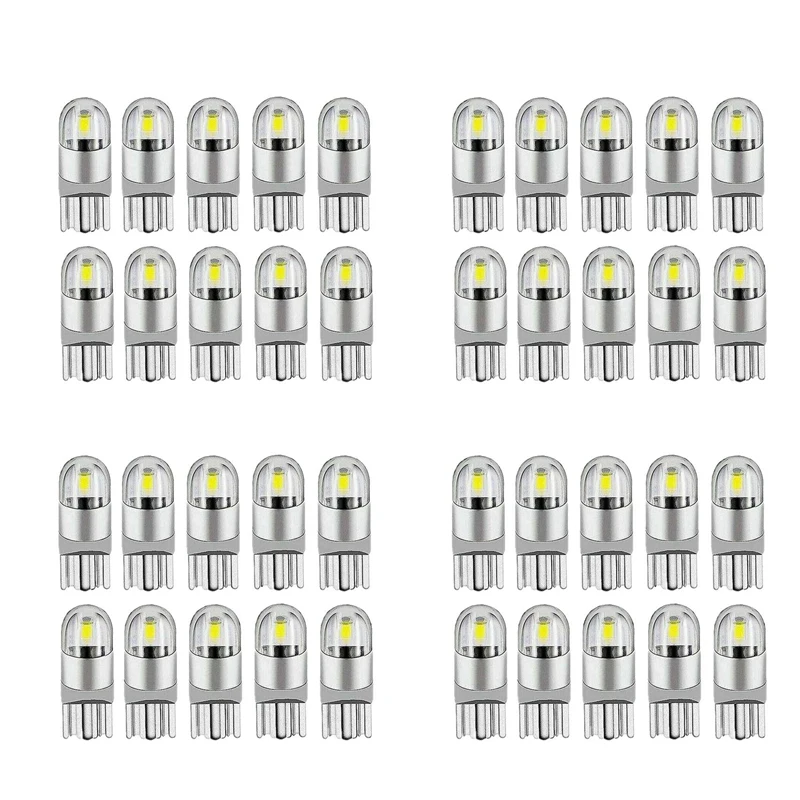 

40Pcs 6000K Canbus T10 168 194 W5W Dome License Side Marker LED Light Bulb White