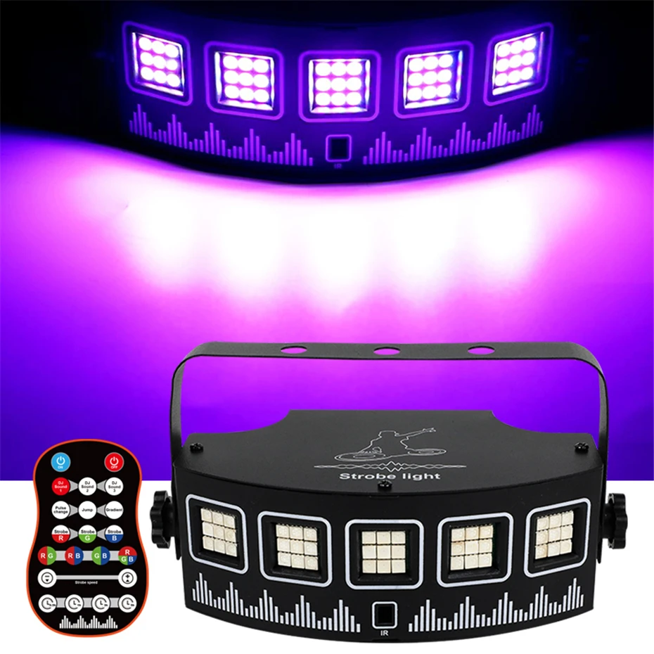 LED RGB Disco DJ Strobe Light Stage Lighting Effect Party Holiday Christmas Music Club Bar Sound Activated Flash Gradient
LED RGB Disco DJ Strobe Light Stage Lighting Effect Party Holiday Christmas Music Club Bar Sound Activated Flash Gradient