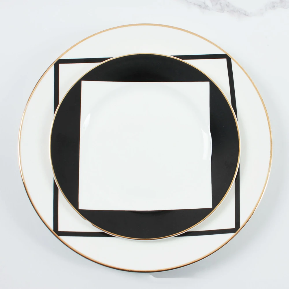 

Керамическая тарелка в скандинавском стиле, Западная Большая искусственная посуда, плоская тарелка для салата, стейка, кухонные принадлежности, Прямая поставка