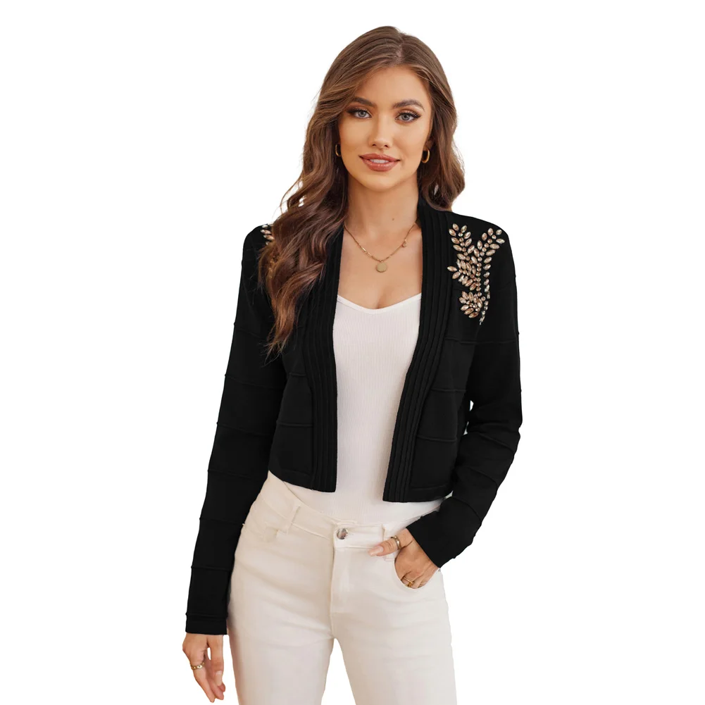 Grace Karin Women Cardigan Sweater Rhinestones Decorated Cardigan Long Sleeve Open Front Cropped Sweater Short Knitted Top
Grace Karin Women Cardigan Sweater Rhinestones Decorated Cardigan Long Sleeve Open Front Cropped Sweater Short Knitted Top