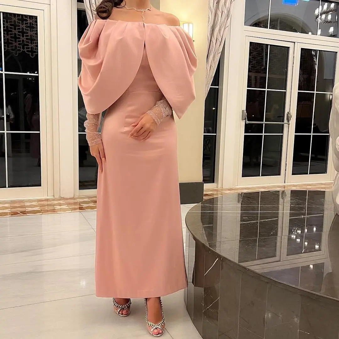 VD Elegant Party Saudi Arabia Women Wear Dresses Evening Bateau Neck Long Sleeves Prom Dress Ankle Length Formal Occasion Gowns
VD Elegant Party Saudi Arabia Women Wear Dresses Evening Bateau Neck Long Sleeves Prom Dress Ankle Length Formal Occasion Gowns