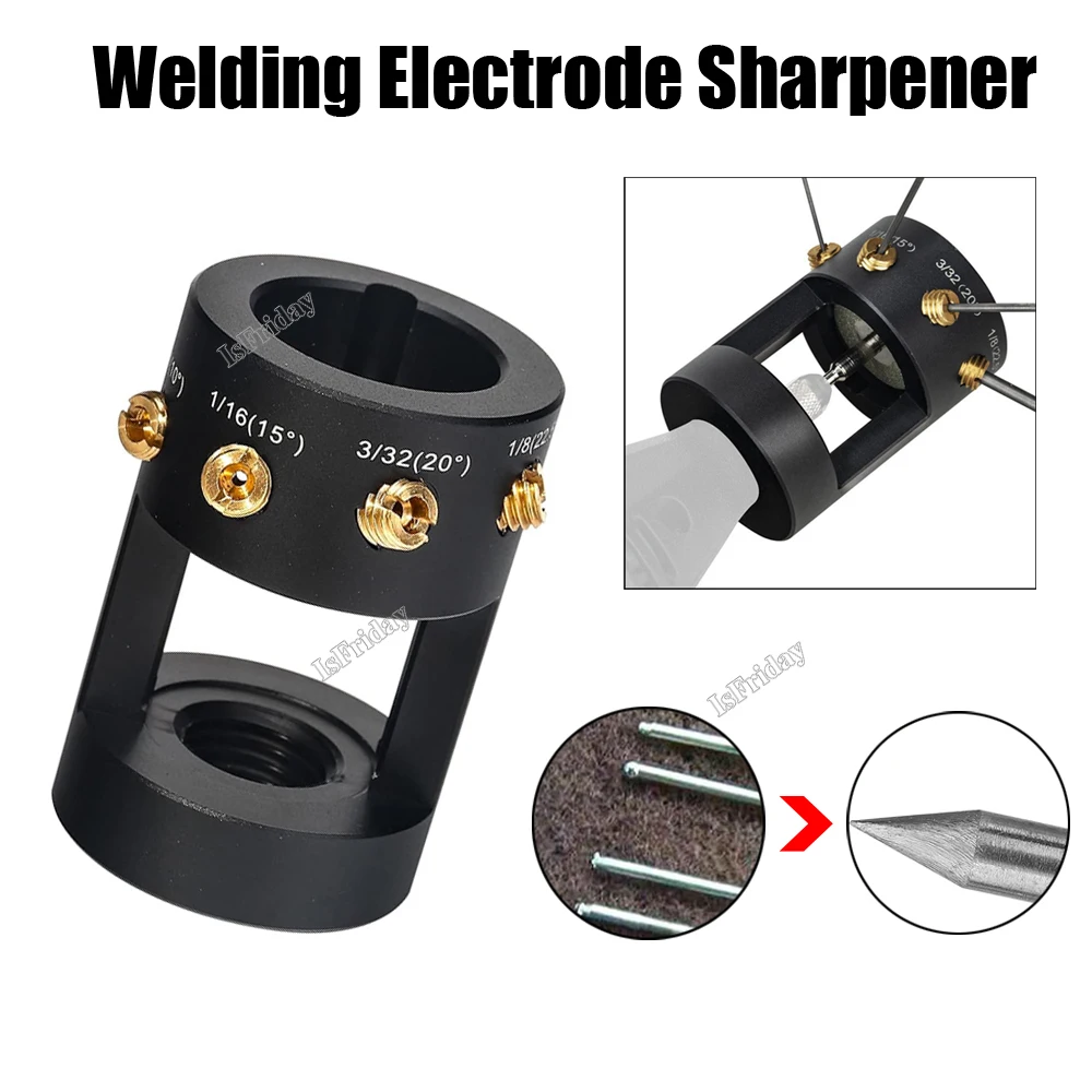 

Tungsten Electrode Sharpener Grinder TIG Welding Tool w/Cut-Off Slot Multi-Angle &Offsets Horizontal Hole Electrode Grinde Tools