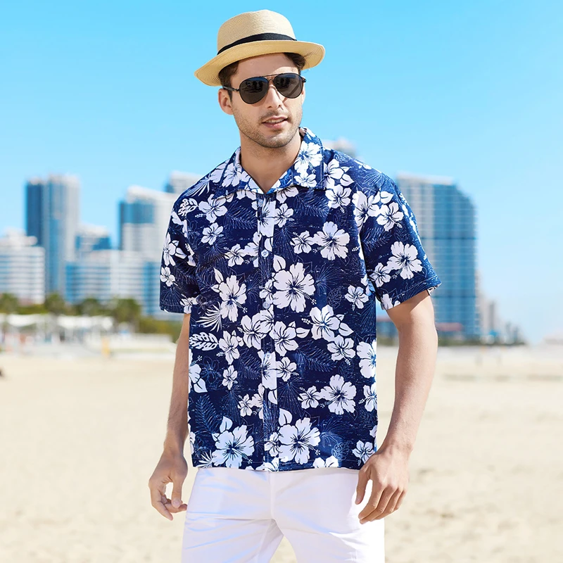 

Summer Men's Shirts Fancy Print Hawaiian Shirt Casual Short Sleeve T-shirts Outfits For Wear Button Down Hawaii Vintage Clothes