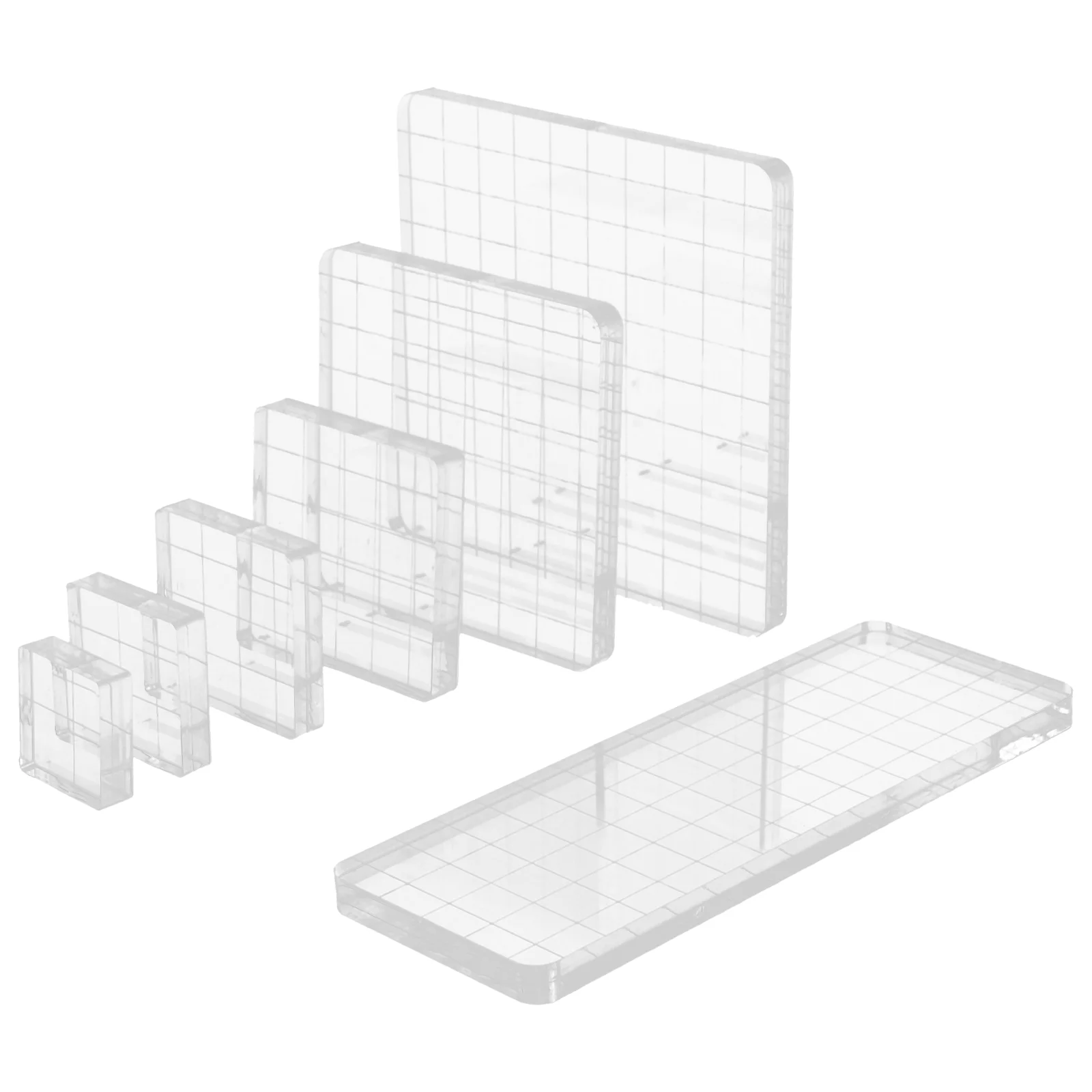 

7 Pcs Seal Block Acrylic Stamp Board Blocks Postage Stamps Clear Stamping Tool Silica Gel DIY Supply Accessories