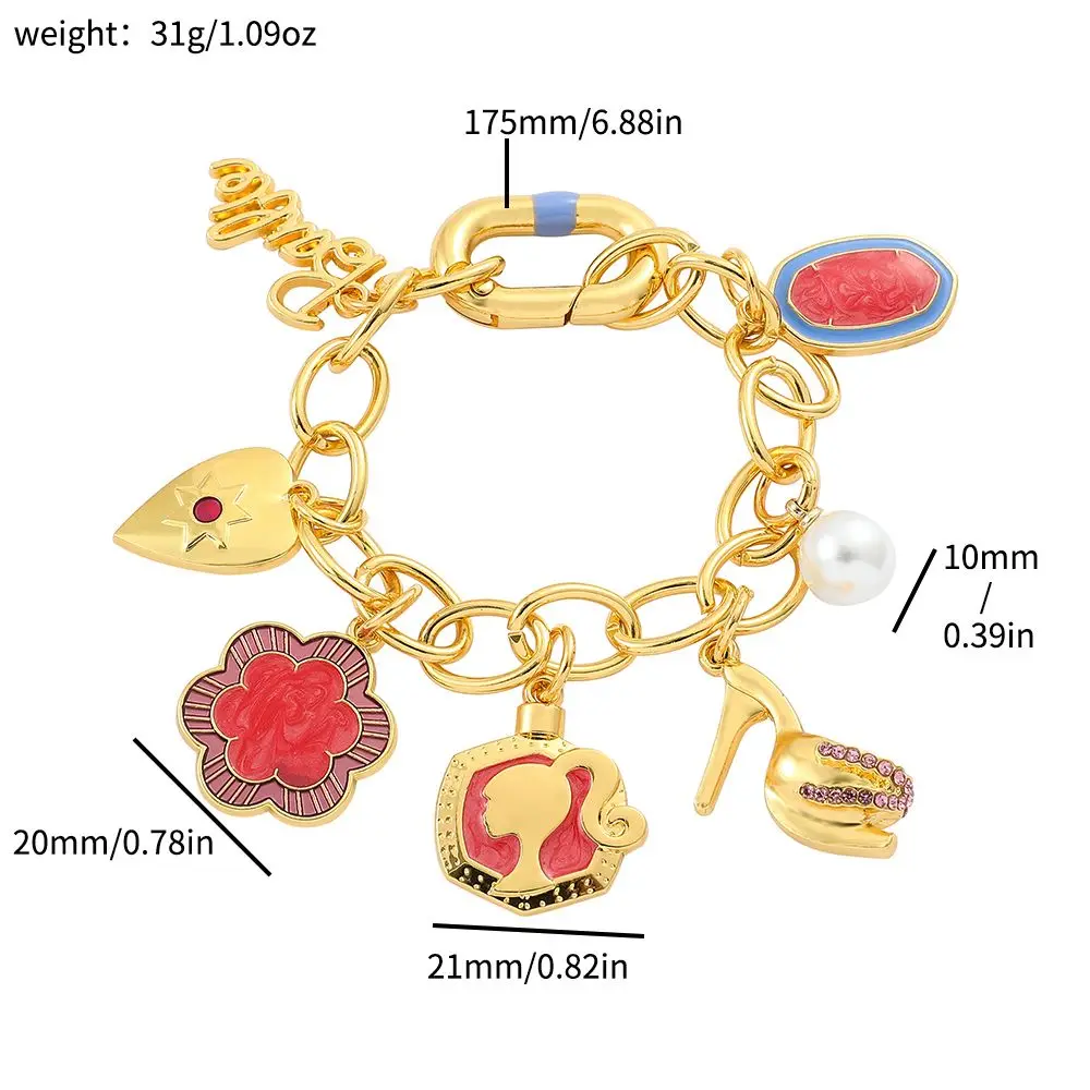 Barbie Kawaii Cartoon Bracelet Charms Pendant Jewelry Fashion Accessories Cute Girls Gift Birthday Gift for Girlfriend 
Barbie Kawaii Cartoon Bracelet Charms Pendant Jewelry Fashion Accessories Cute Girls Gift Birthday Gift for Girlfriend