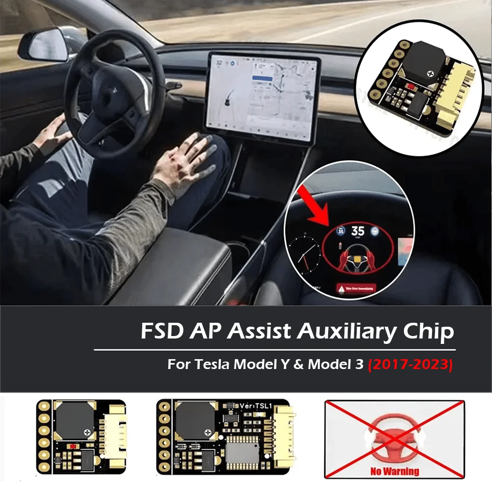 

FSD AP Assist Auxiliary Chip For Tesla Model Y Model 3 2017-2023 Autopilot Nag Elimination Module Steering Wheel Module