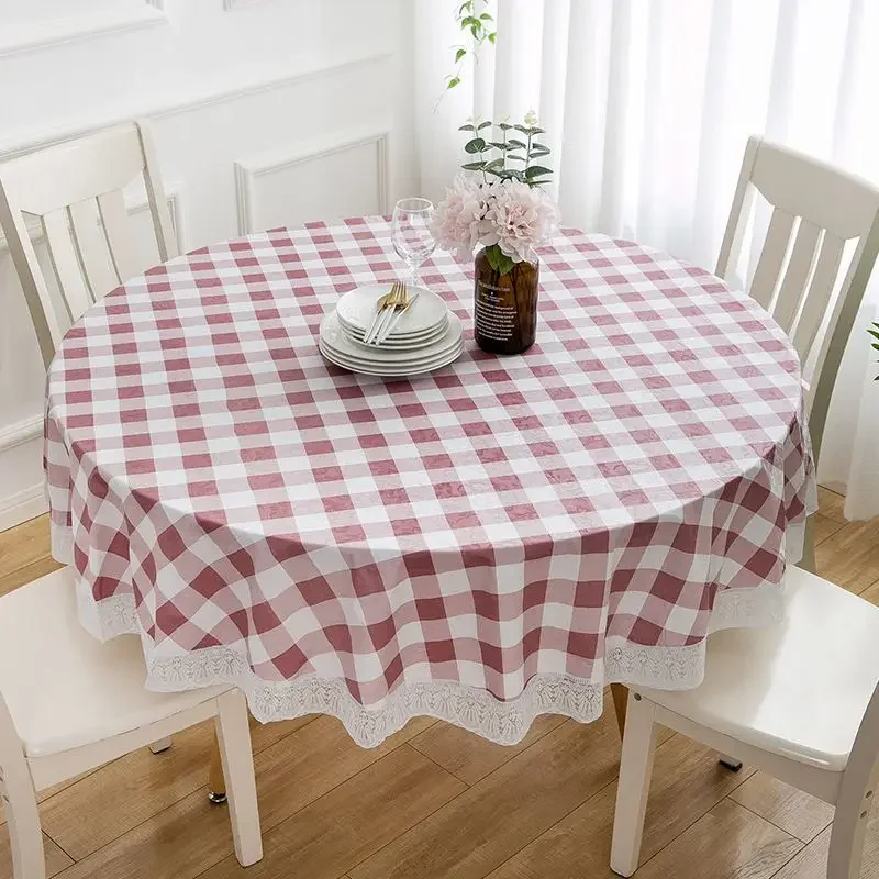 Round Tablecloth with Plaid Lace Waterproof Dining Table Covers Oilproof Tablecloth for Home Party Daily Decoration 150cm
Round Tablecloth with Plaid Lace Waterproof Dining Table Covers Oilproof Tablecloth for Home Party Daily Decoration 150cm