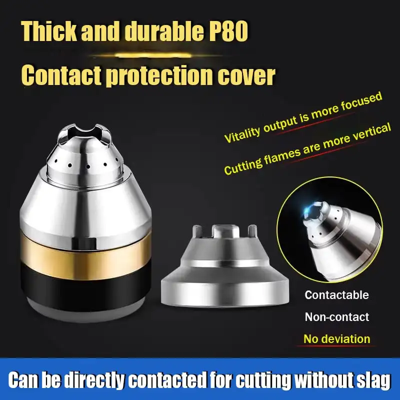 P80 Plasma Cutting Nozzle Protective Cover Contactable Protective Cover, Cutting Torch Metal Prote White Porcelain Mouth Shunt
P80 Plasma Cutting Nozzle Protective Cover Contactable Protective Cover, Cutting Torch Metal Prote White Porcelain Mouth Shunt