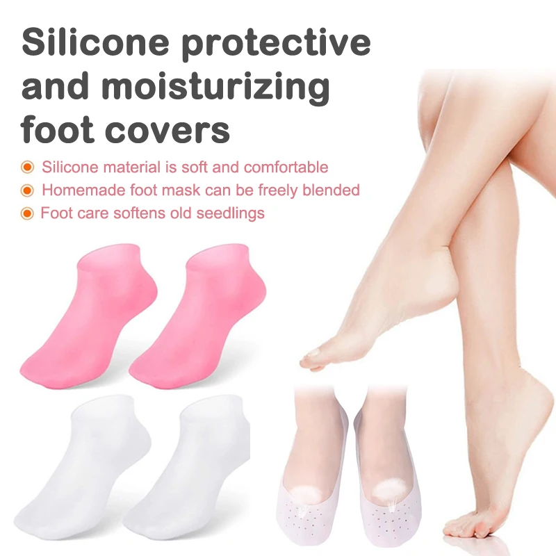 

1pair Silicone Boat Socks Gel Sock Foot Care Feet Protector Pain Relief Crack Prevention Moisturize Dead Skin Removal Pads