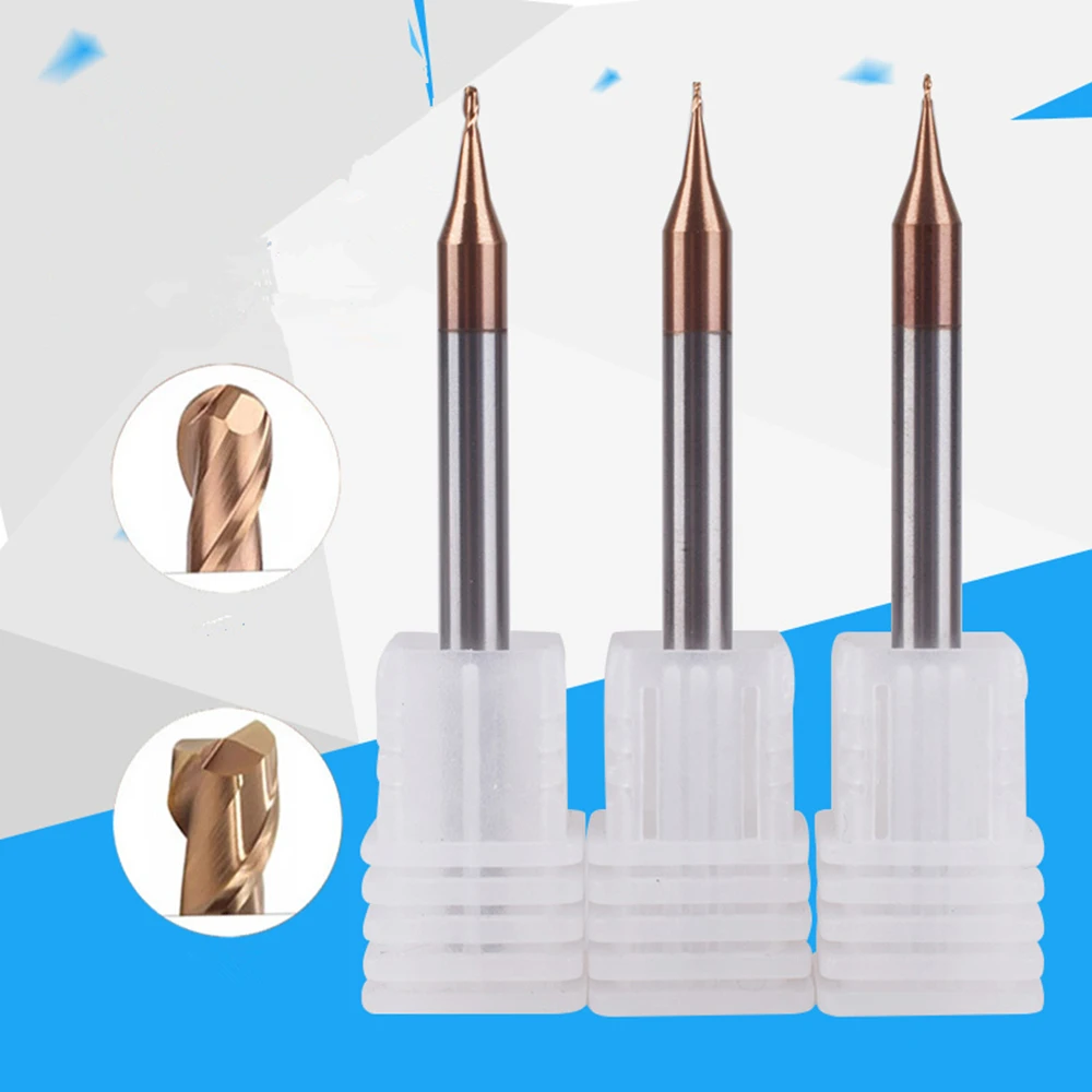 1pc 0.2-0.9mm 2 Flute Micro Flat/Ball head End Mill 4mm Shank Tungsten Carbide CNC Router Bit TiCN Coated Mini Milling Cutter
1pc 0.2-0.9mm 2 Flute Micro Flat/Ball head End Mill 4mm Shank Tungsten Carbide CNC Router Bit TiCN Coated Mini Milling Cutter