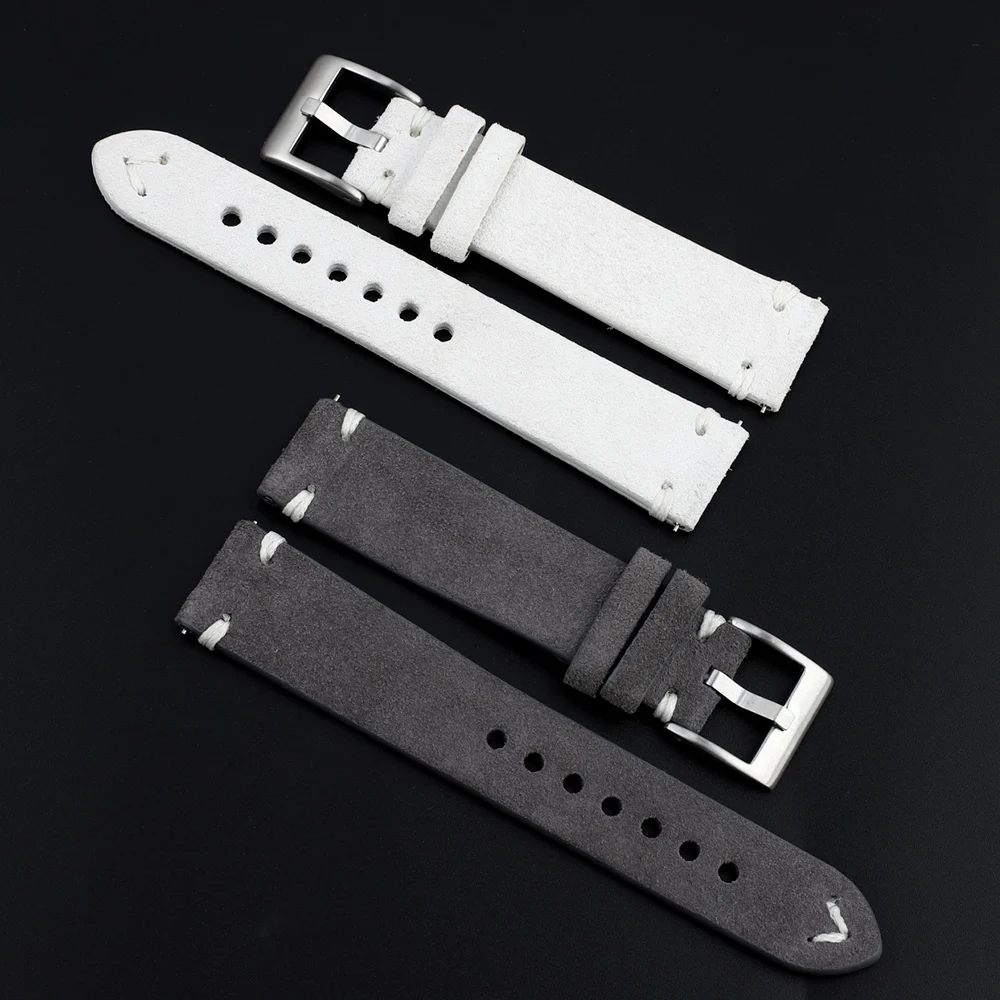 Vintage Suede Leathetr Watch Strap 20mm Handmade Watchband White Grey Replacement Belts for Watch Accessories
Vintage Suede Leathetr Watch Strap 20mm Handmade Watchband White Grey Replacement Belts for Watch Accessories