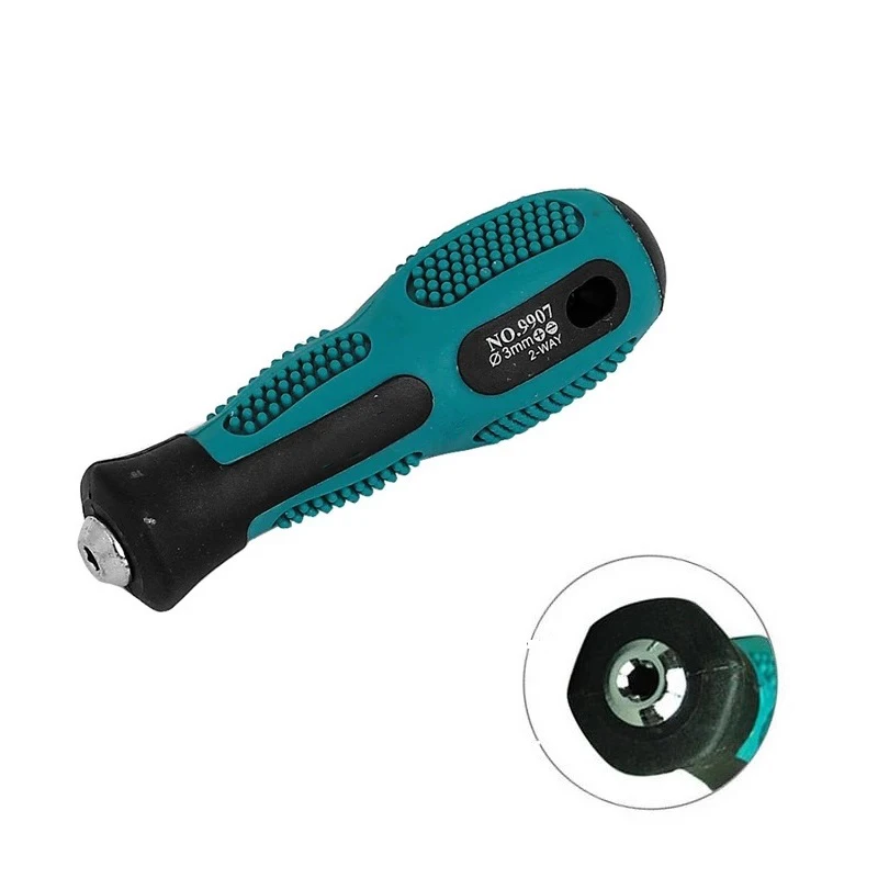 Multi Functional Dualuse Screwdriver, 2 In 1 Slotted Cross Bolt Driver with 3mm Heads, Nonslip Handle Green+Silver Tone
Multi Functional Dualuse Screwdriver, 2 In 1 Slotted Cross Bolt Driver with 3mm Heads, Nonslip Handle Green+Silver Tone