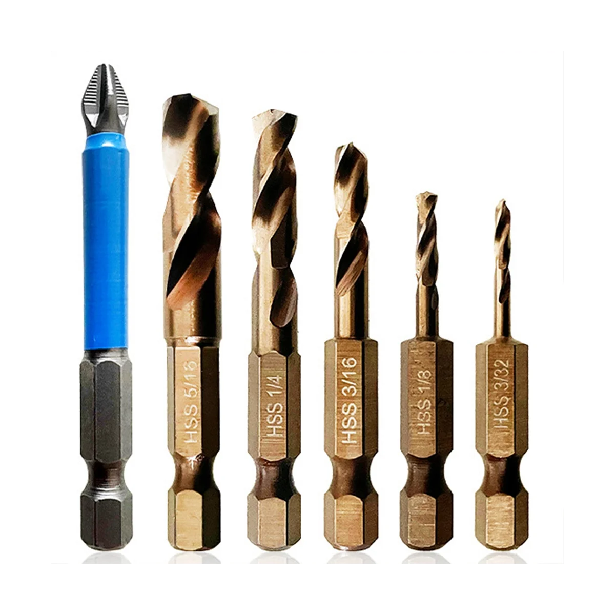 6-Piece M35 Cobalt Stubby Drill Bit Set for Stainless Steel & Hard Metals for Quick Chucks & Impact Drivers
6-Piece M35 Cobalt Stubby Drill Bit Set for Stainless Steel & Hard Metals for Quick Chucks & Impact Drivers