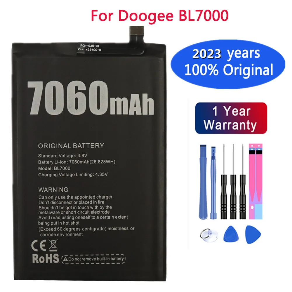 2023 Years NEW 7060mAh BL 7000 100% Original Battery For Doogee BL7000 High Quality SmartPhone Bateria In Stock + Tools
2023 Years NEW 7060mAh BL 7000 100% Original Battery For Doogee BL7000 High Quality SmartPhone Bateria In Stock + Tools