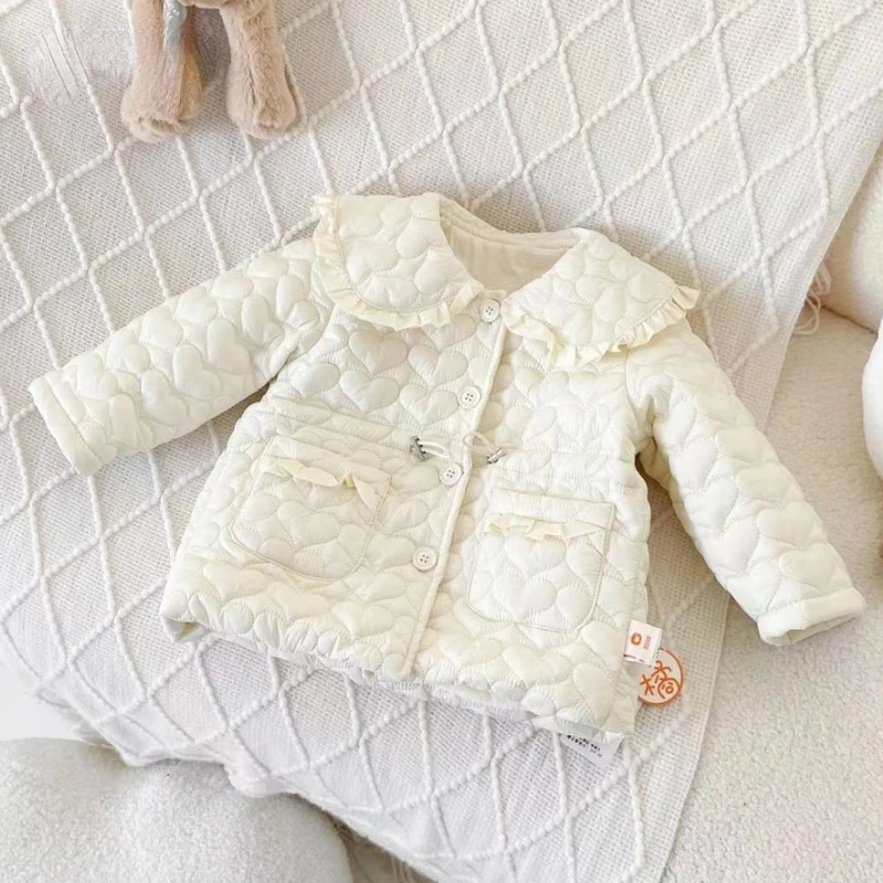

Girl Princess Infant Toddler Child Cotton Padded Jacket Collar Warm Baby Outwear Clothes 1-7Y Coat Winter Spring Autumn Matching